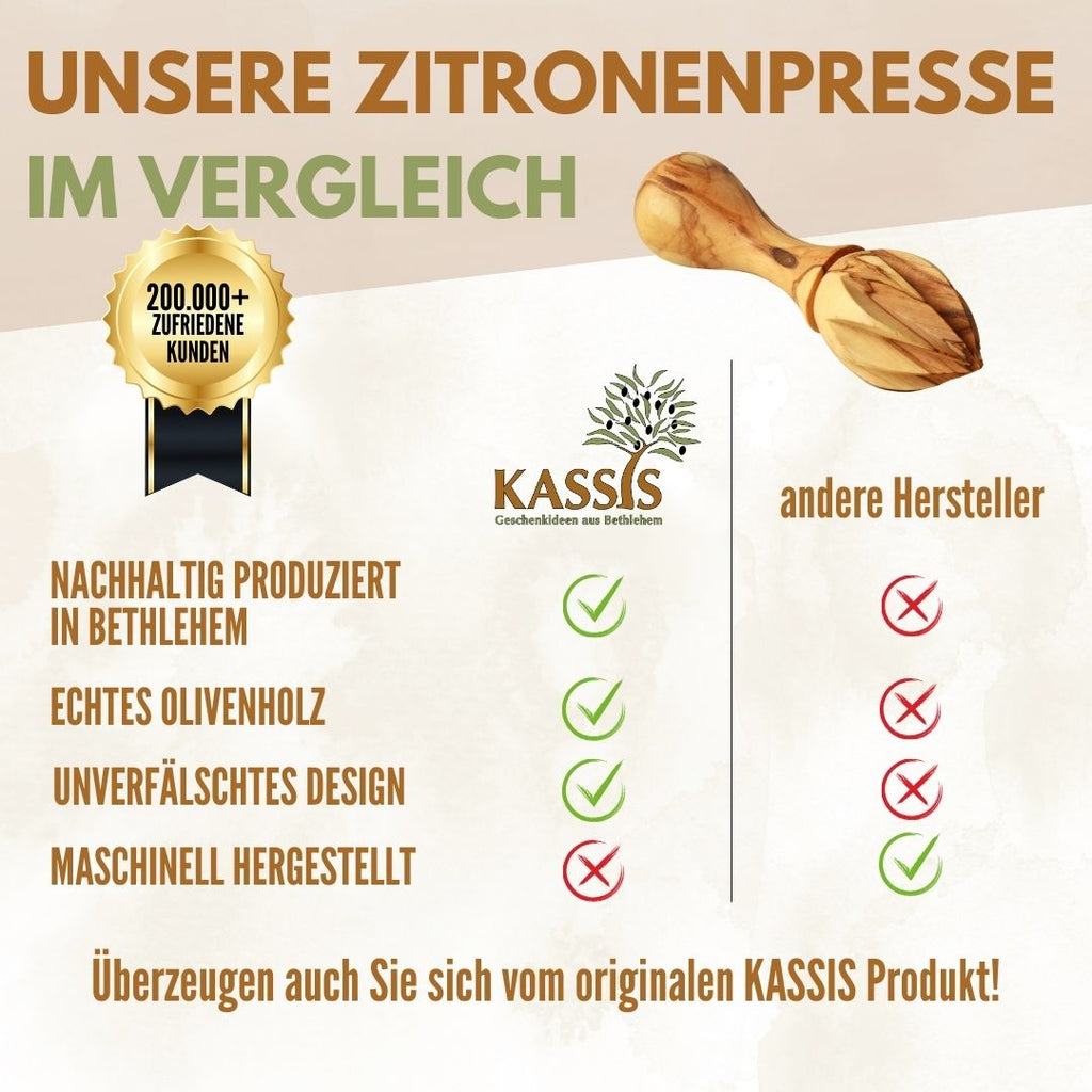 Zitronenpresse aus Olivenholz – 14 cm