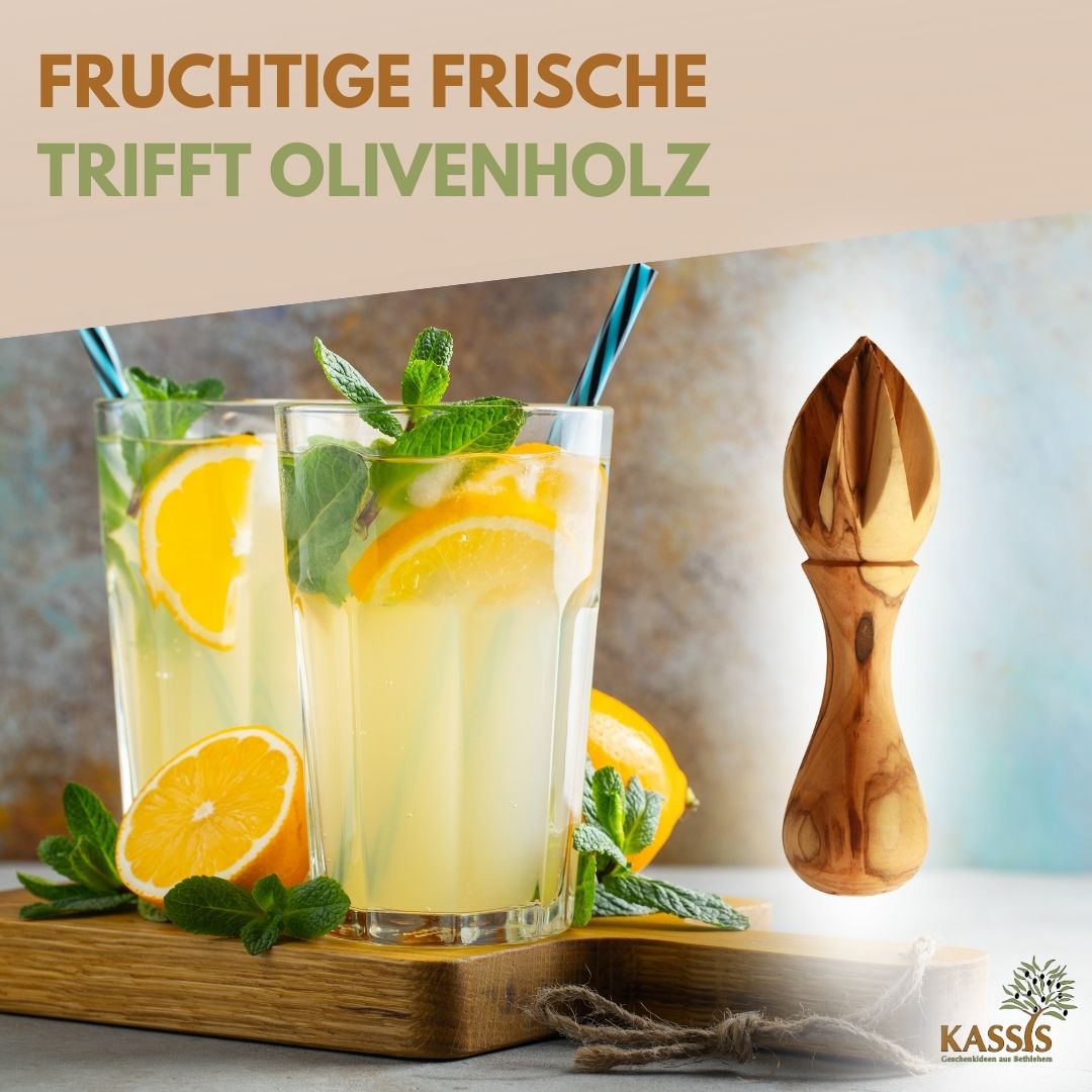 Zitronenpresse aus Olivenholz – 14 cm