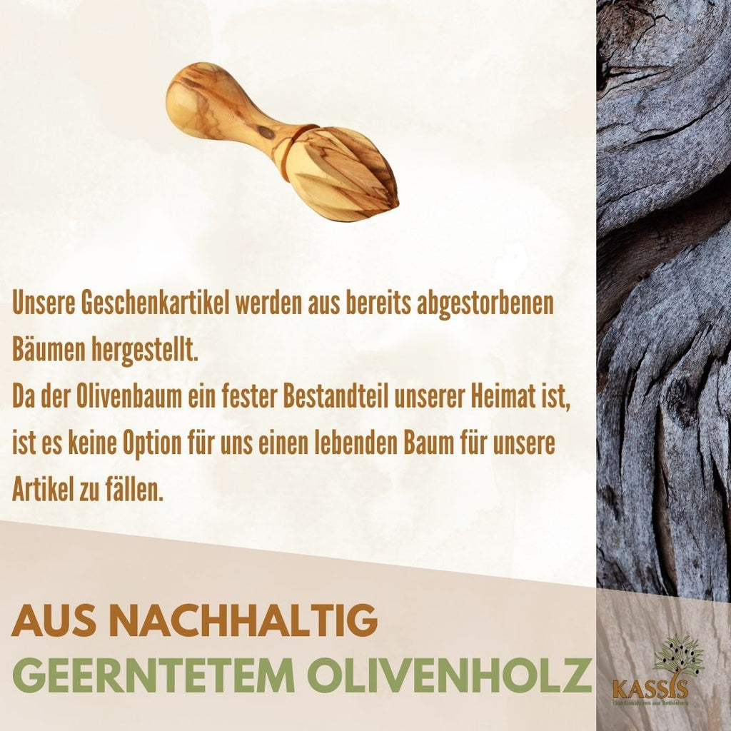 Zitronenpresse aus Olivenholz – 14 cm