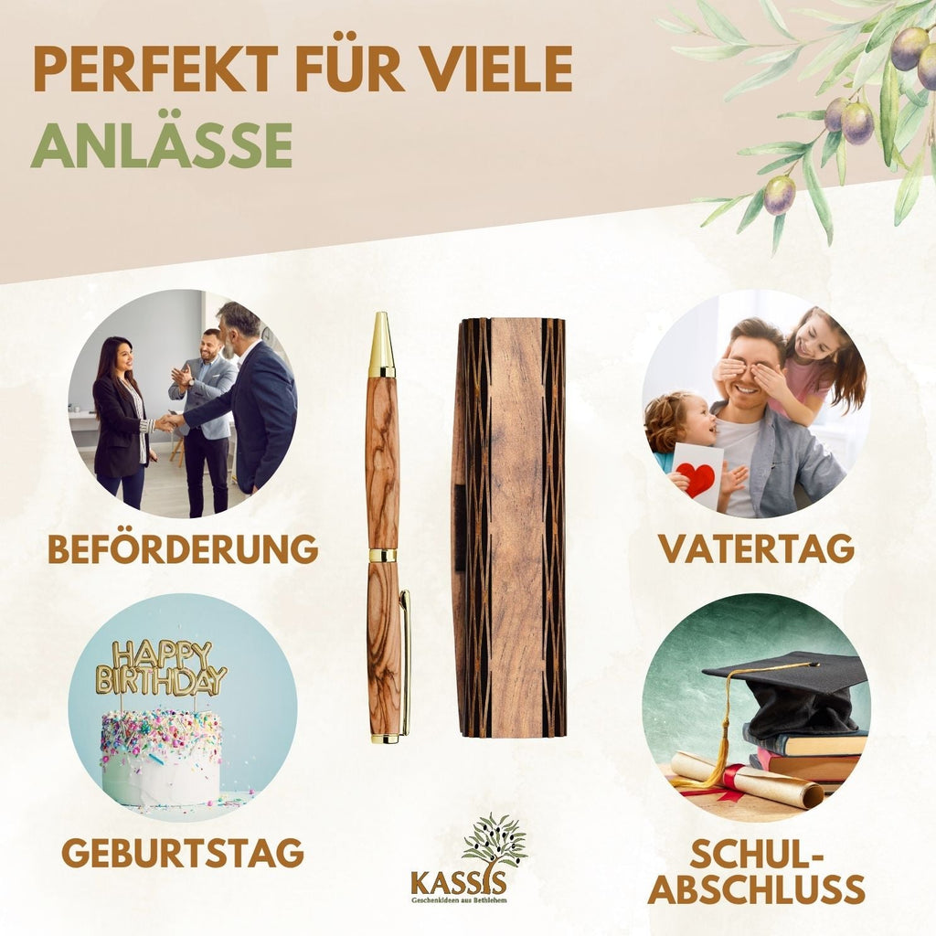 Kugelschreiber aus Olivenholz mit Holzschachtel, Ansicht 7