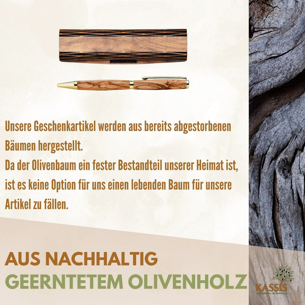 Kugelschreiber aus Olivenholz mit Holzschachtel, Ansicht 8